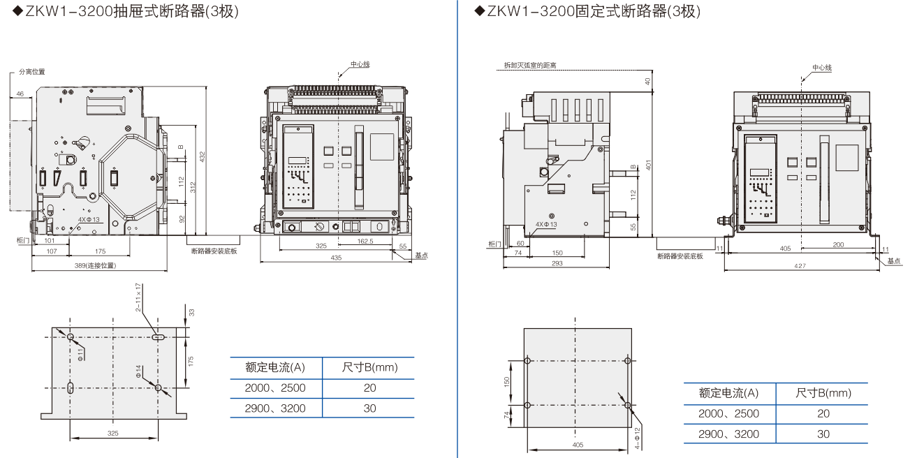 㽭пͿʽʽ·ZKW1-2000/3P4P 630A 800A 1000A 1250A 1600A 2000A ̶ʽ/ʽ